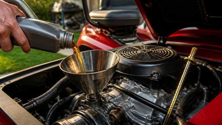 using synthetic oil lawnmower